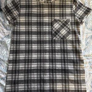 Zara Black and White Plaid Blouse